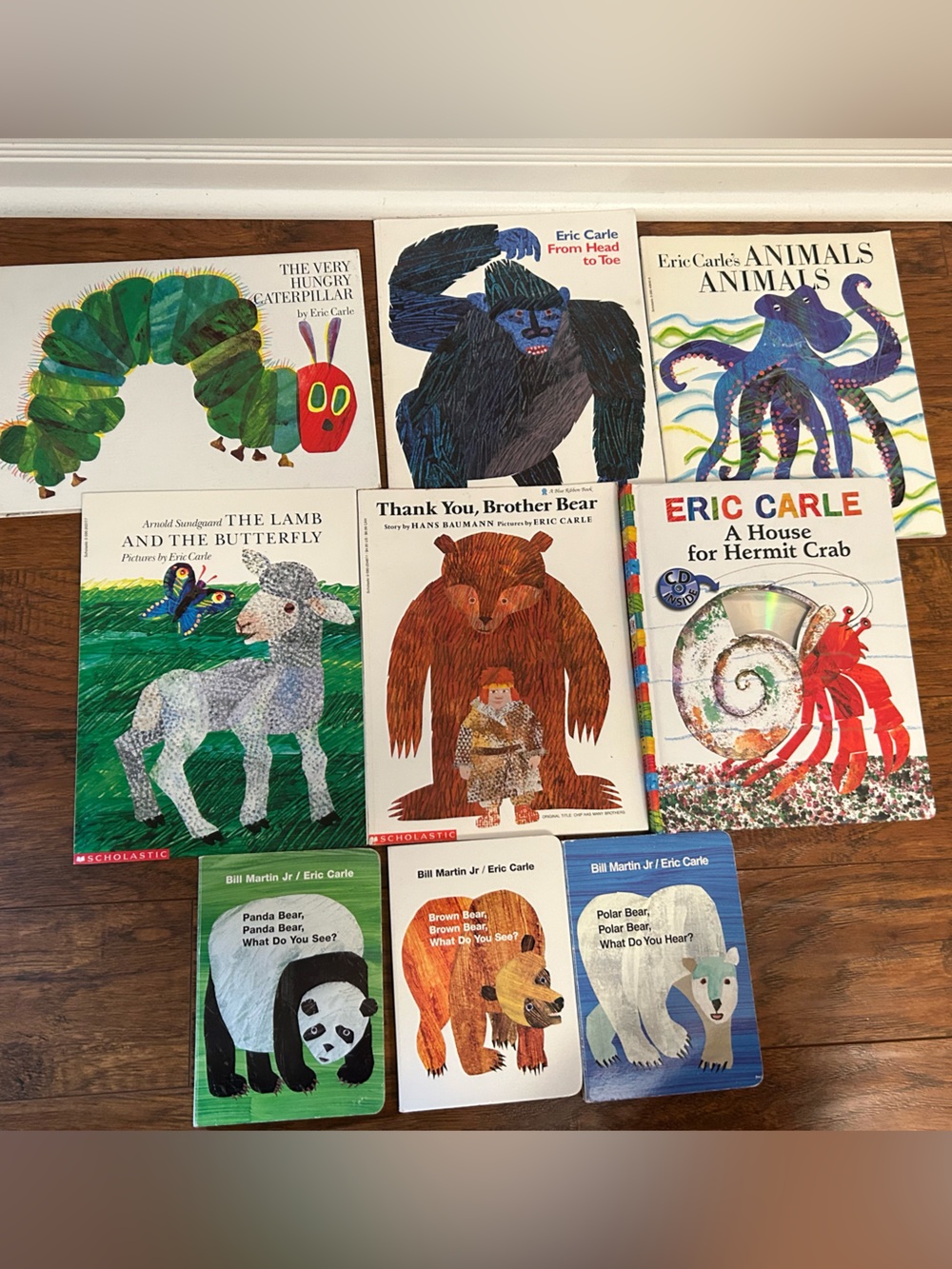 Eric Carle 9 Book Lot Hungry Caterpillar Brown Bear Panda Bear Polar Bear HC